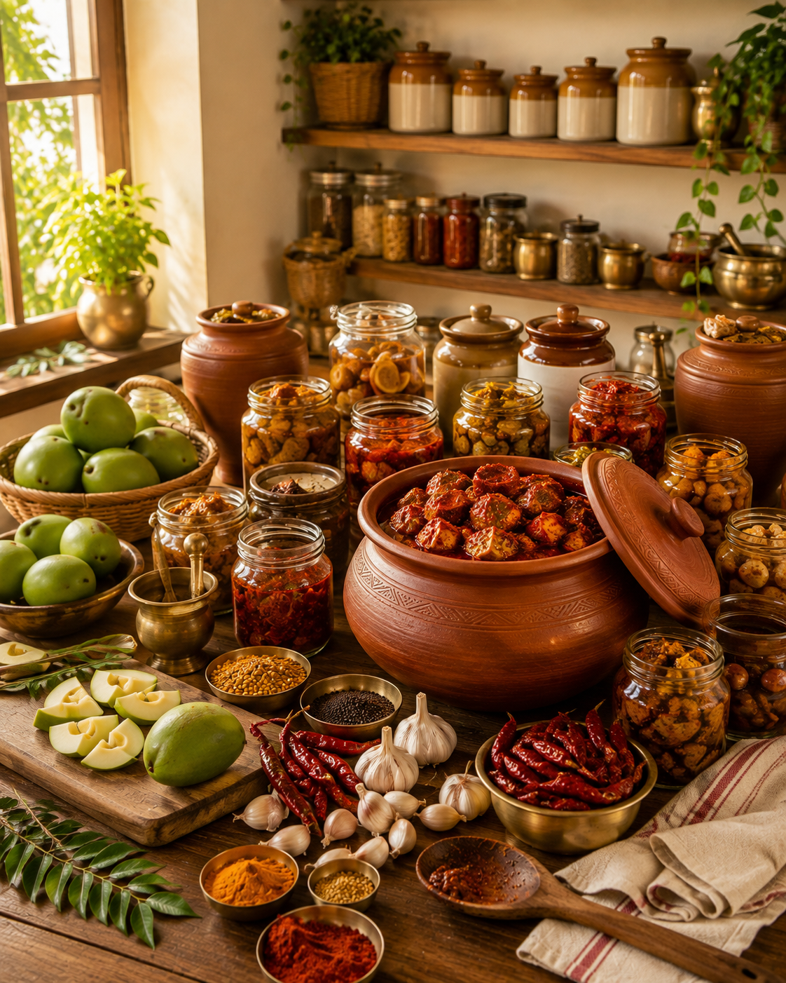 Hands making traditional pickle